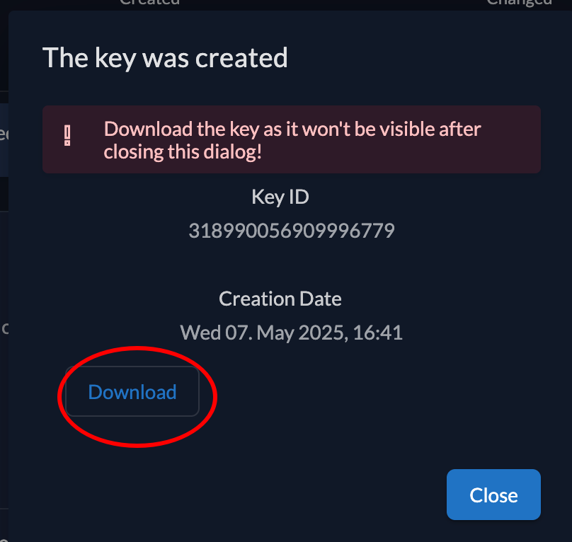 Key download