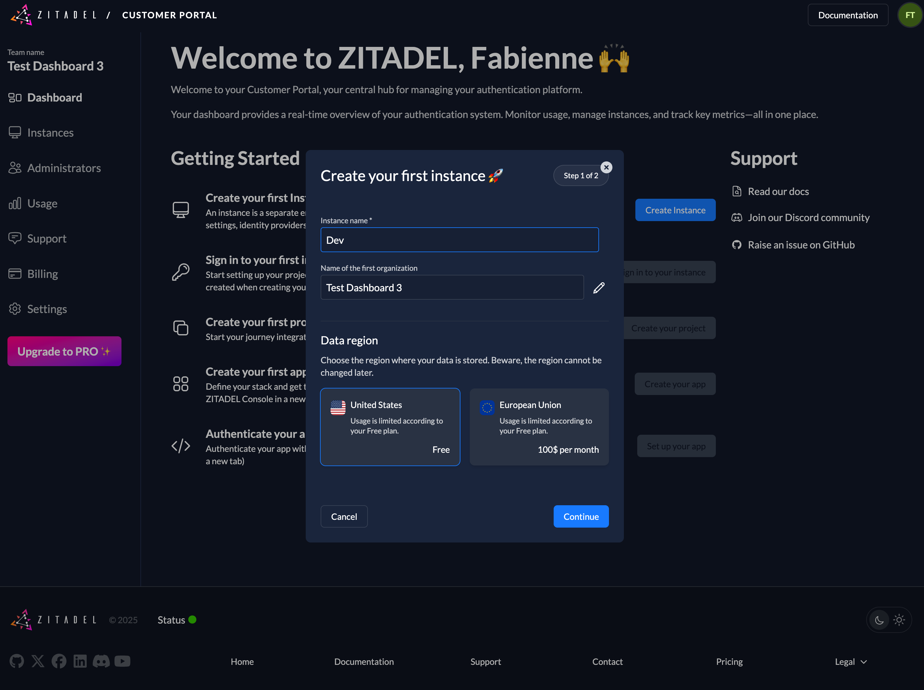 Create Instance Name